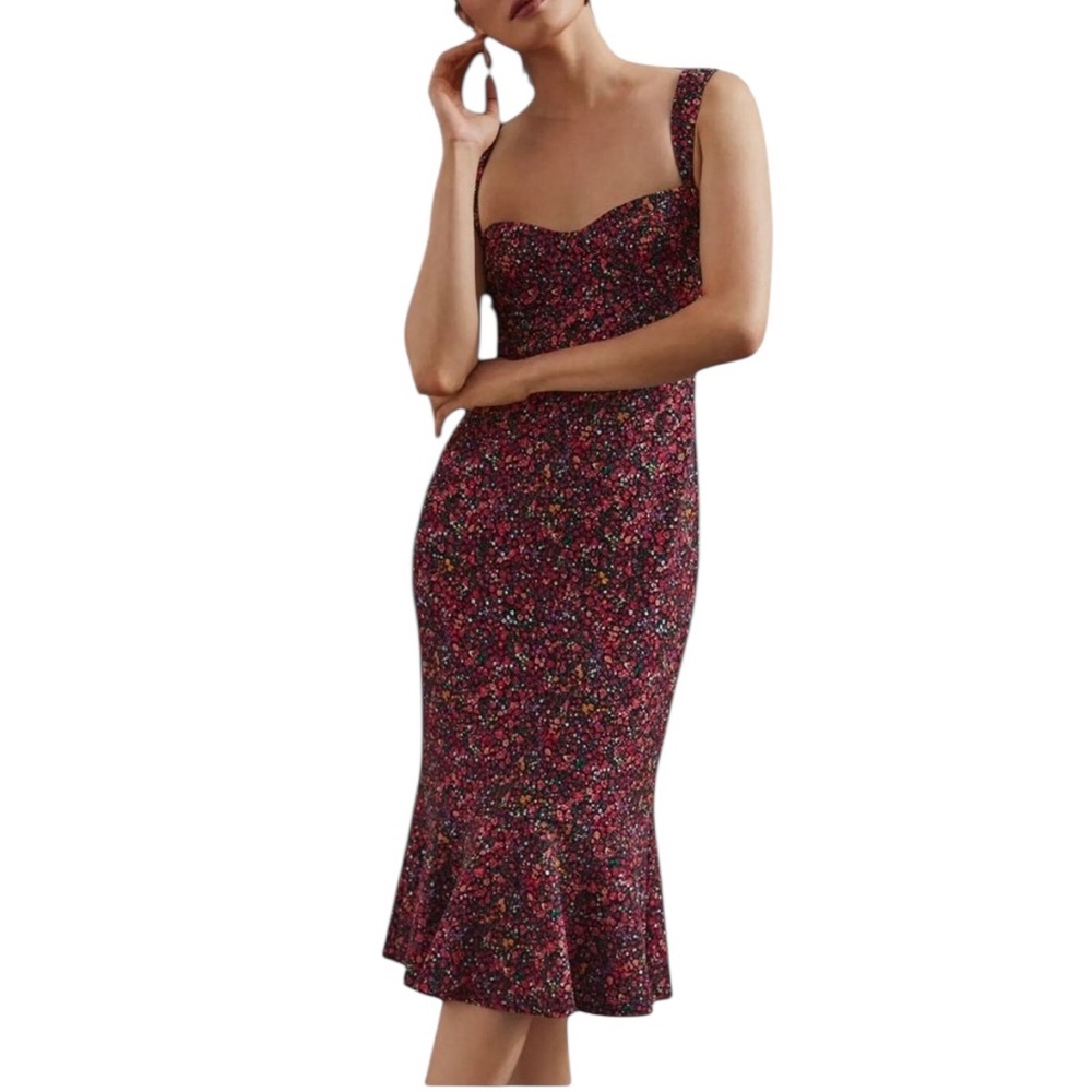 Anthropologie Floral Midi Dress - Multicolor